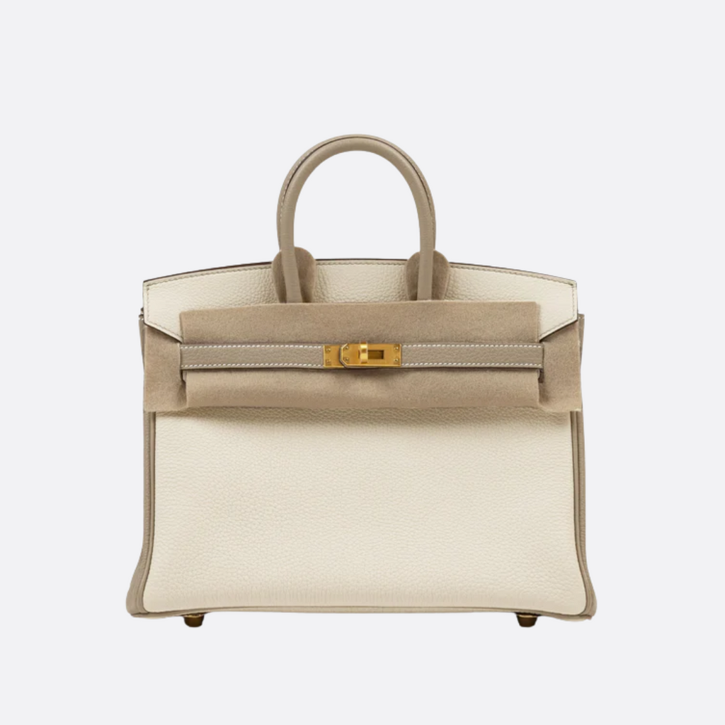 HERMÈS BIRKIN 25 HSS BAG IN CHALK / GRIS TOURTERELLE MADE OF TOGO LEATHER